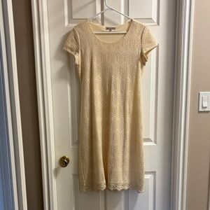 DownEast Cream Lace Midi Dress